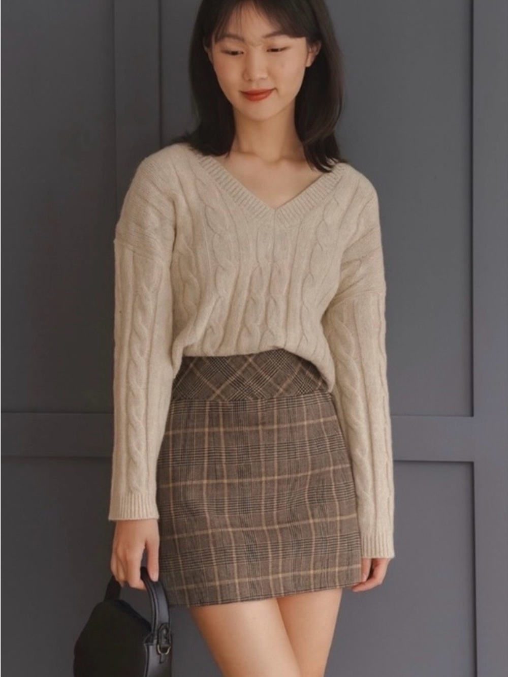 EXPRESS Plaid Brown Tones Mini Skirt Pockets Dark Light Academia Plaid Sz. 2